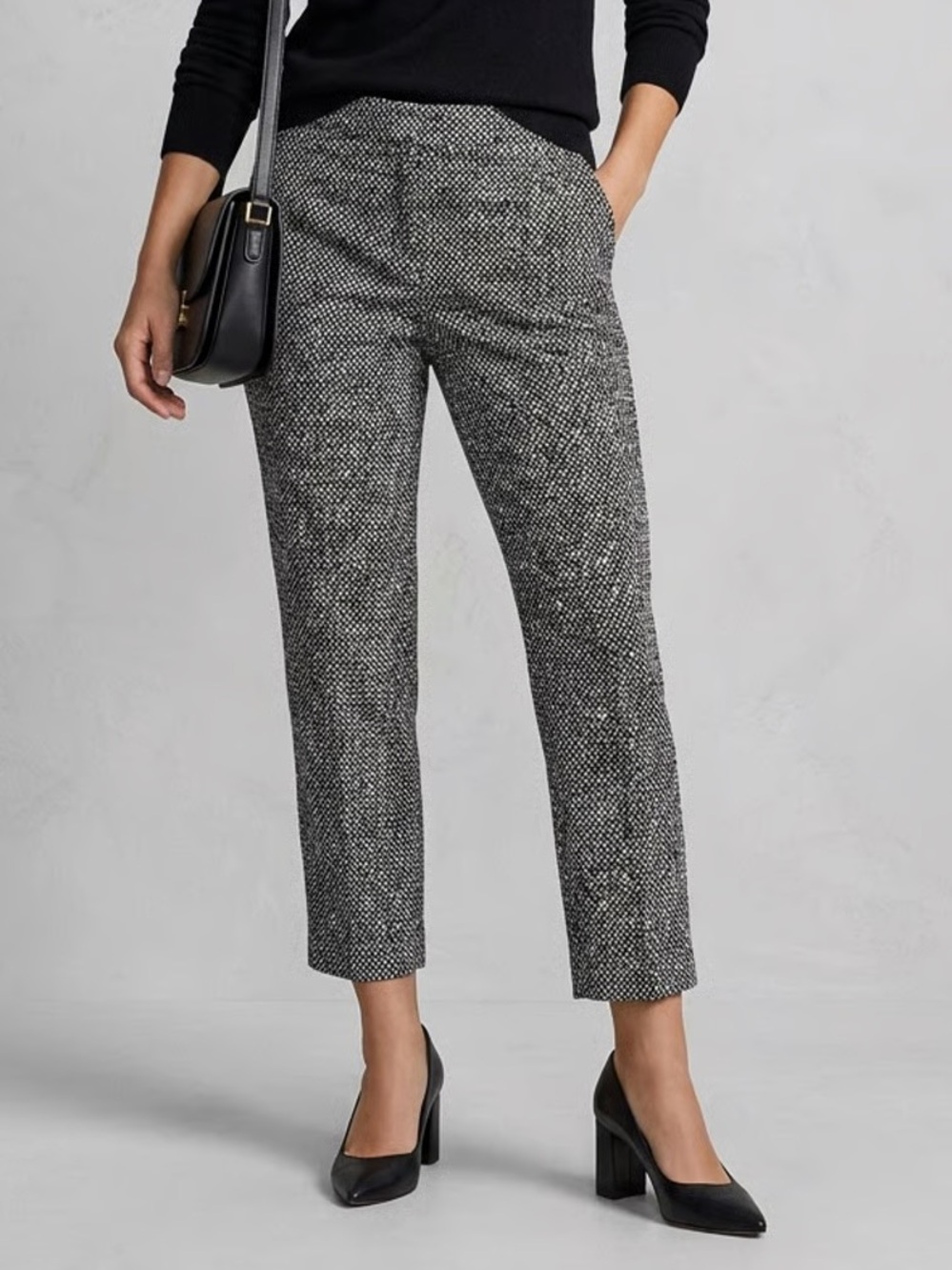 THE LIMITED | Speckled Print Cuffed Cropped Trouser Pants Sz 4